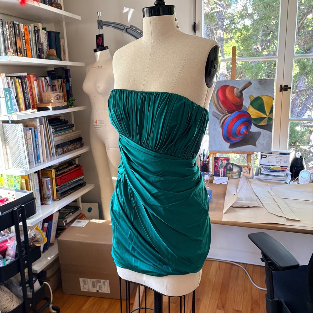 Laundry By Shelli Segal Teal Strapless Dress